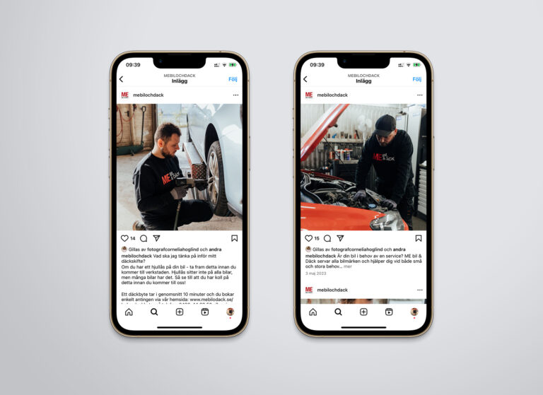 Sociala medier för ME bil & däck