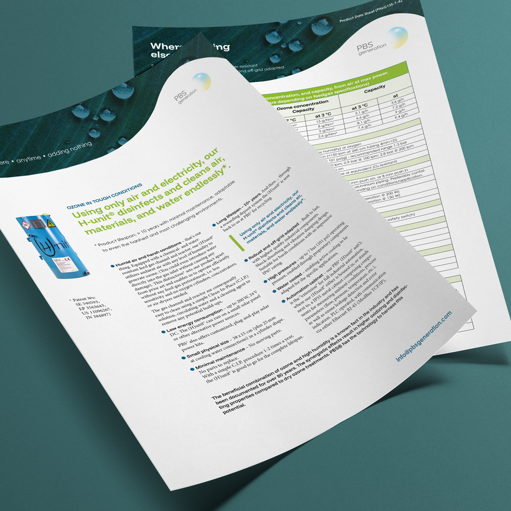 Tekniska produktblad – PBS Generation